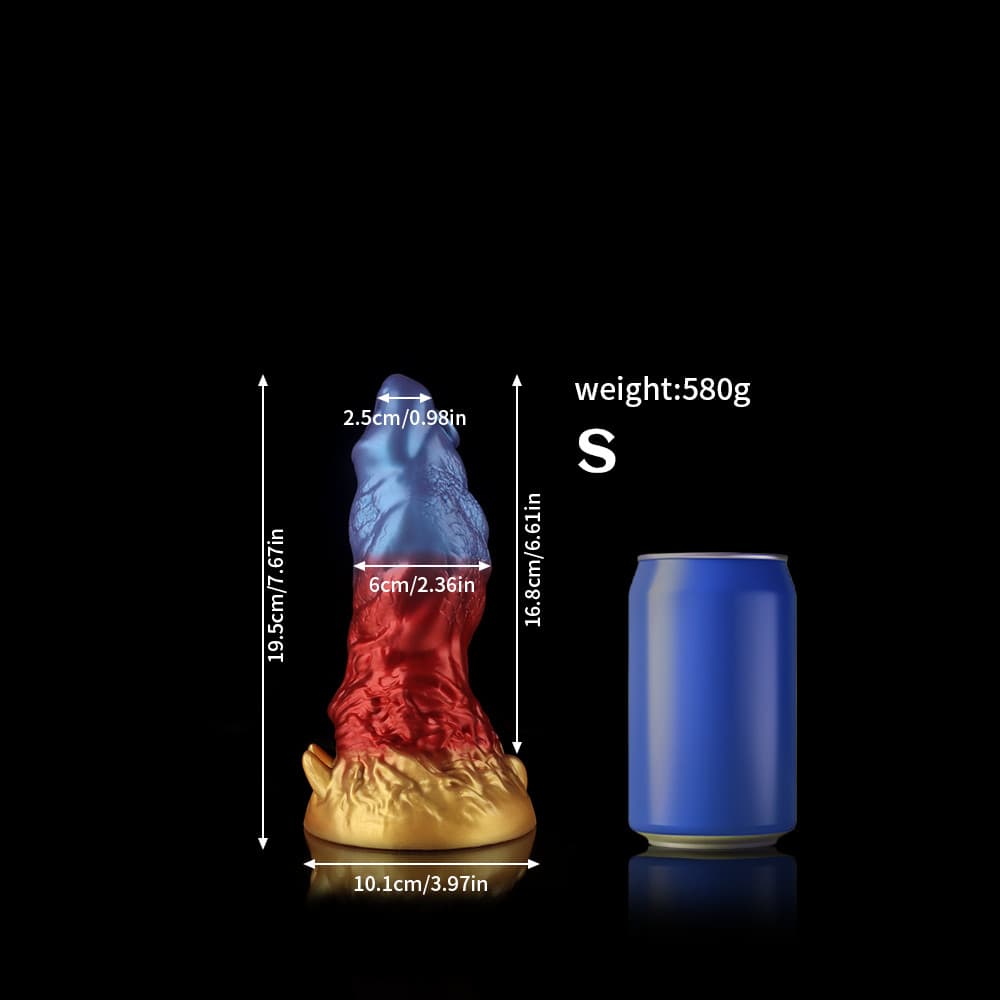 Leo Gradient Red Purple Gold Fantasy Dildo - BeastGasm