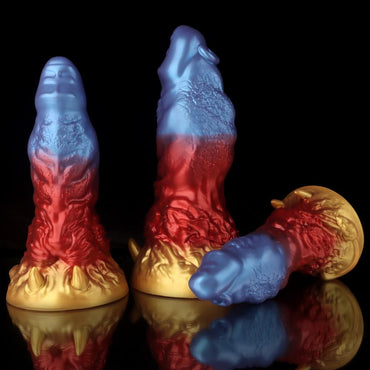 Leo Gradient Red Purple Gold Fantasy Dildo - BeastGasm