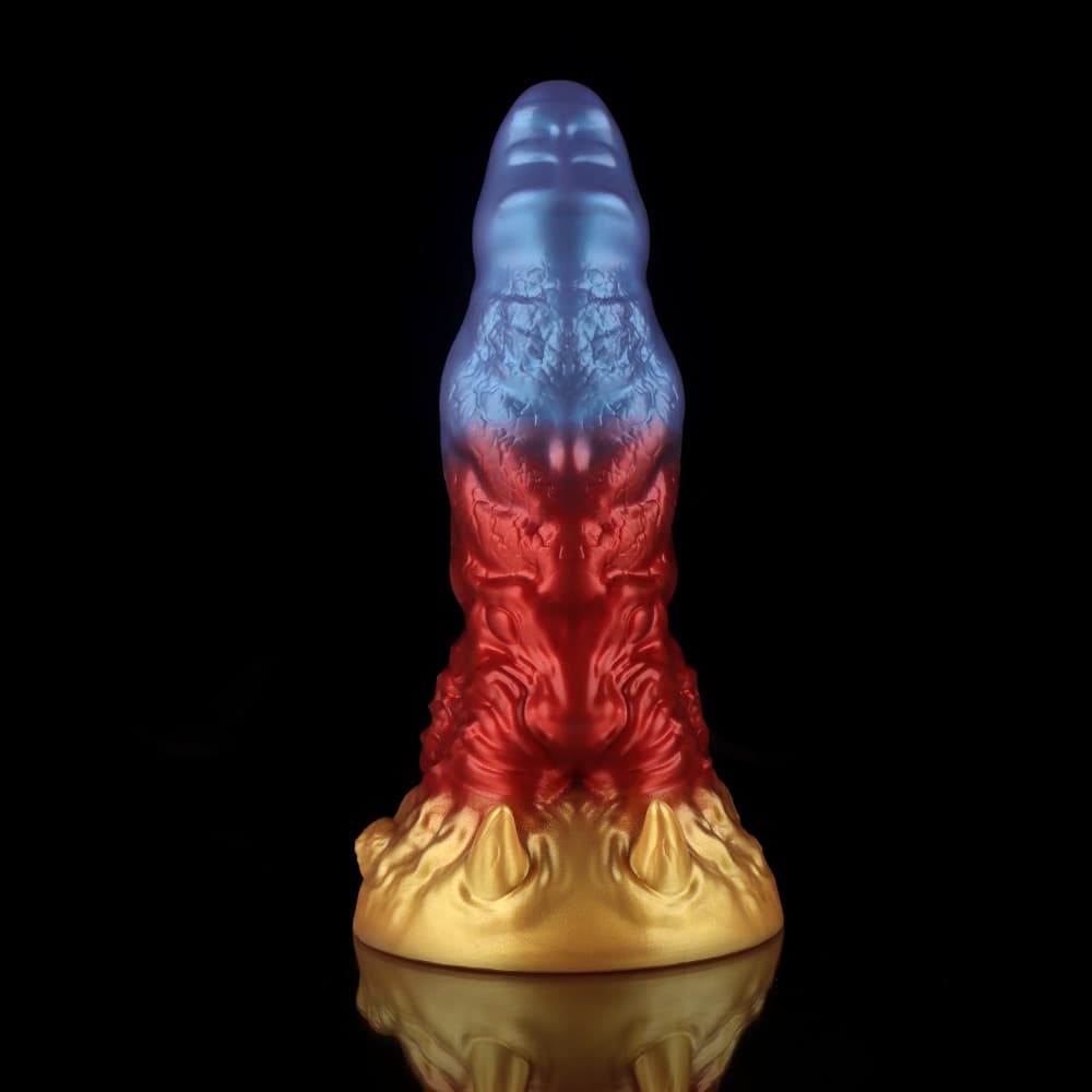 Leo Gradient Red Purple Gold Fantasy Dildo - BeastGasm