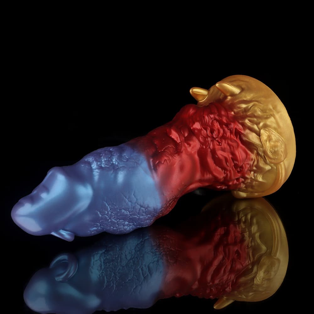 Leo Gradient Red Purple Gold Fantasy Dildo - BeastGasm