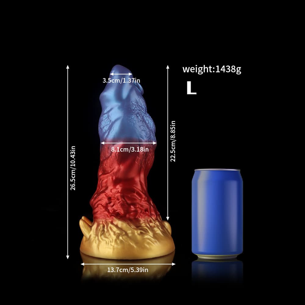 Leo Gradient Red Purple Gold Fantasy Dildo - BeastGasm