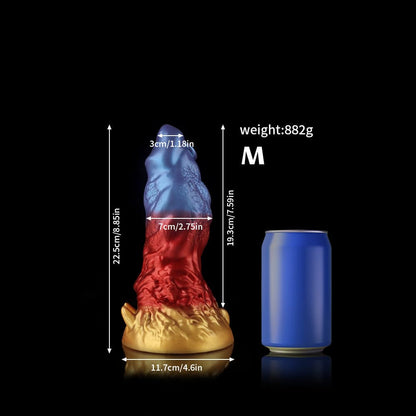 Leo Gradient Red Purple Gold Fantasy Dildo - BeastGasm