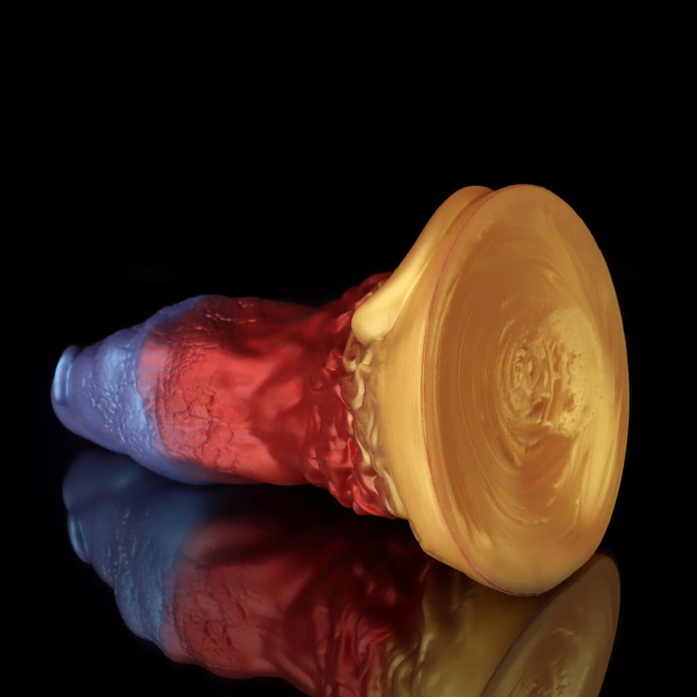 Leo Gradient Red Purple Gold Fantasy Dildo - BeastGasm