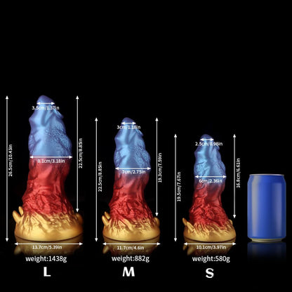 Leo Gradient Red Purple Gold Fantasy Dildo - BeastGasm