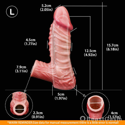 ⚔️ Leo Muscle-Flex Cock Sleeve | Dual-Channel Stamina Lock - BeastGasm