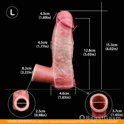 🦅 Liti Muscle-Flex Platinum Silicone Cock Sleeve - BeastGasm