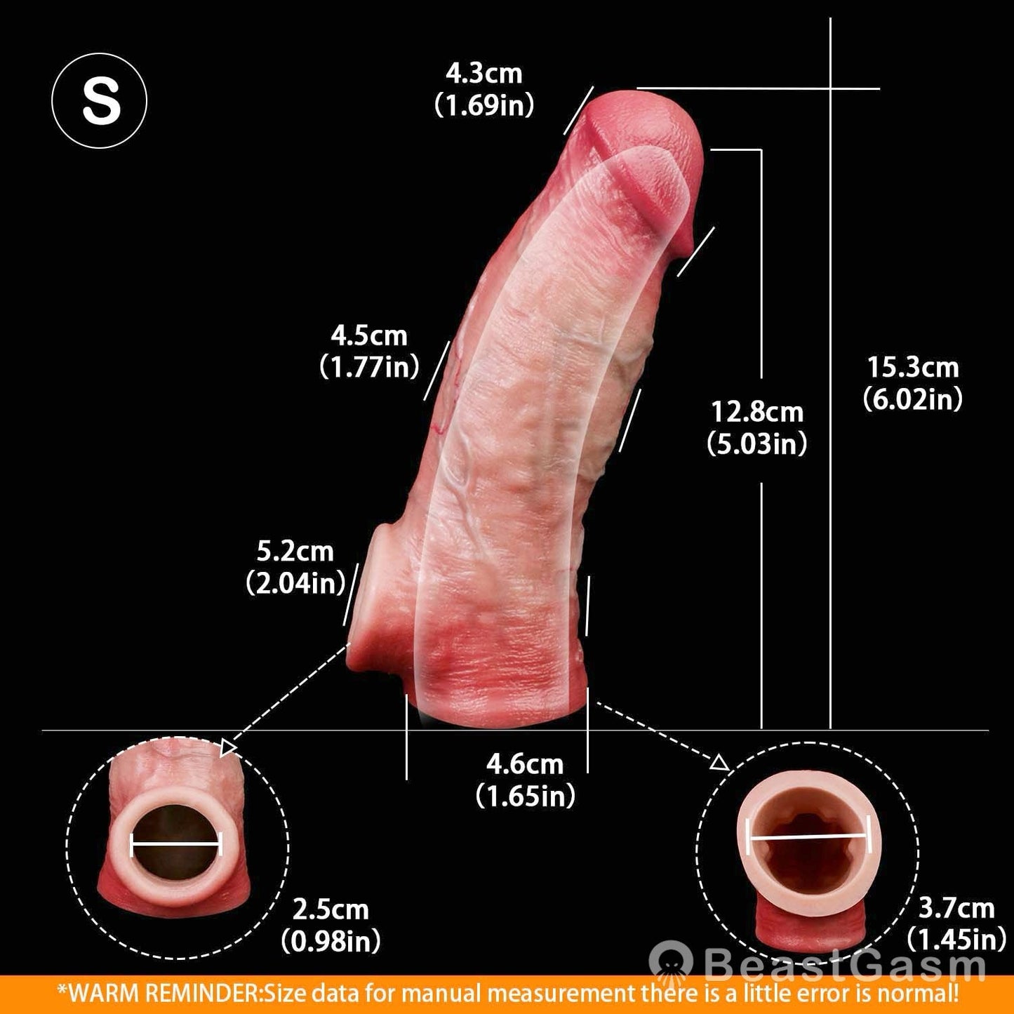 🦅 Liti Muscle-Flex Platinum Silicone Cock Sleeve - BeastGasm