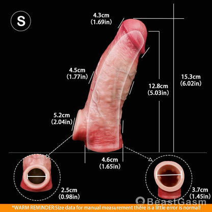 🦅 Liti Muscle-Flex Platinum Silicone Cock Sleeve - BeastGasm