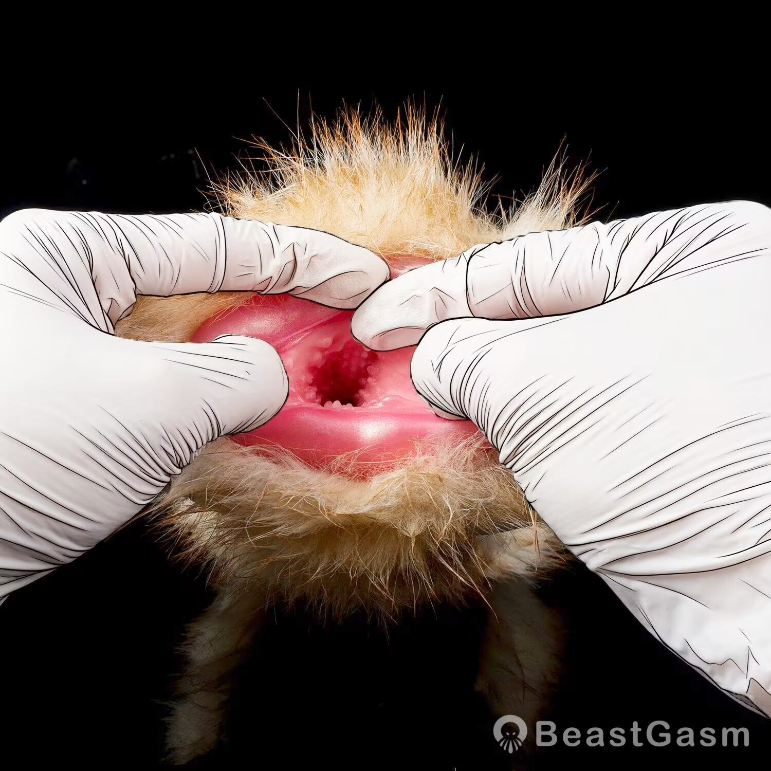 🐰 Lop Rabbit Furry Pocket Pussy | Snap-Off Plush Male Masturbator - BeastGasm