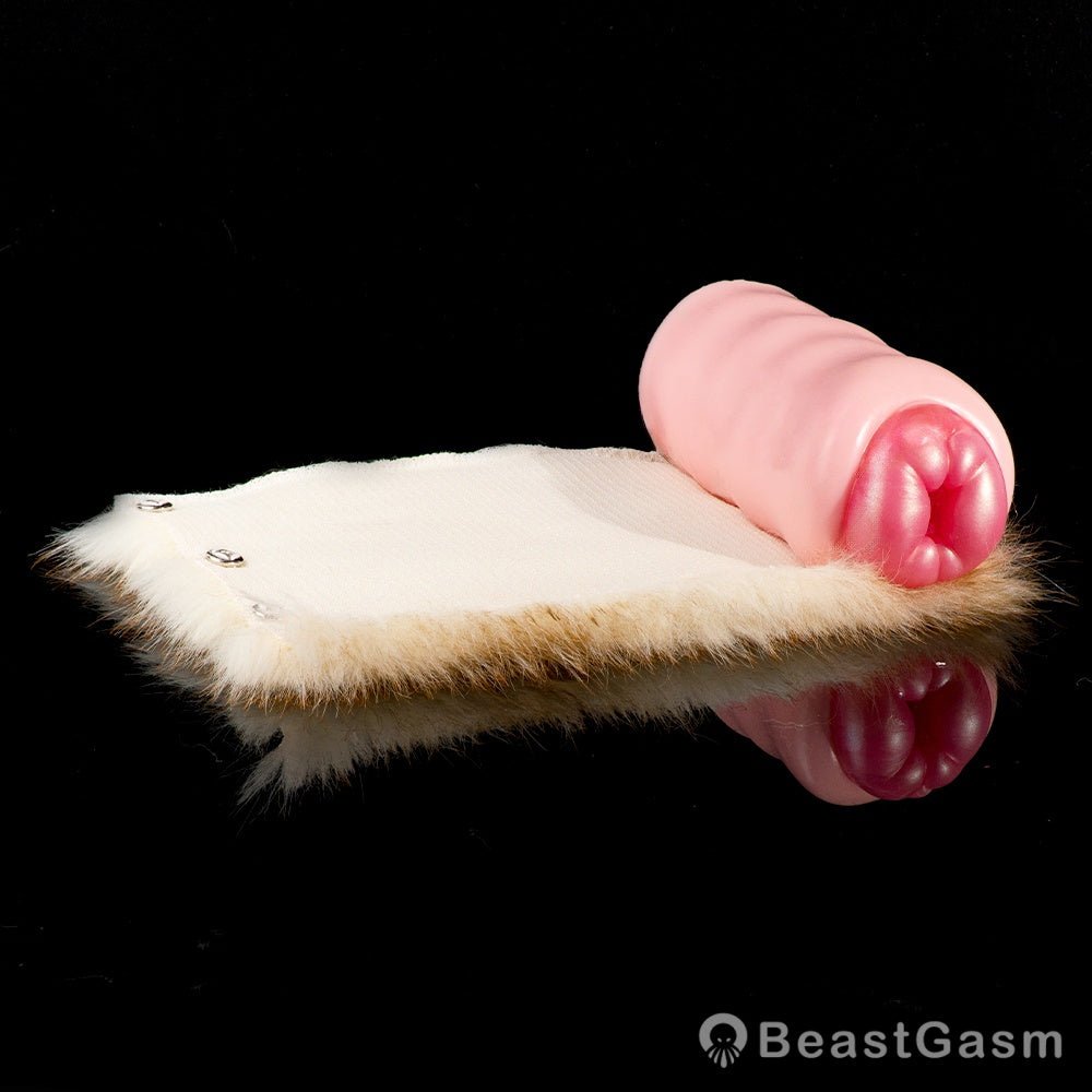 🐰 Lop Rabbit Furry Pocket Pussy | Snap-Off Plush Male Masturbator - BeastGasm