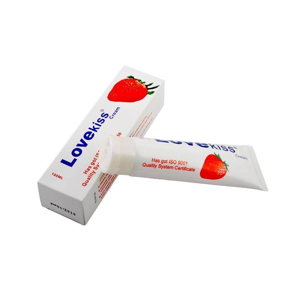 LoveKiss Strawberry Cream Water - Based Lube - BeastGasm