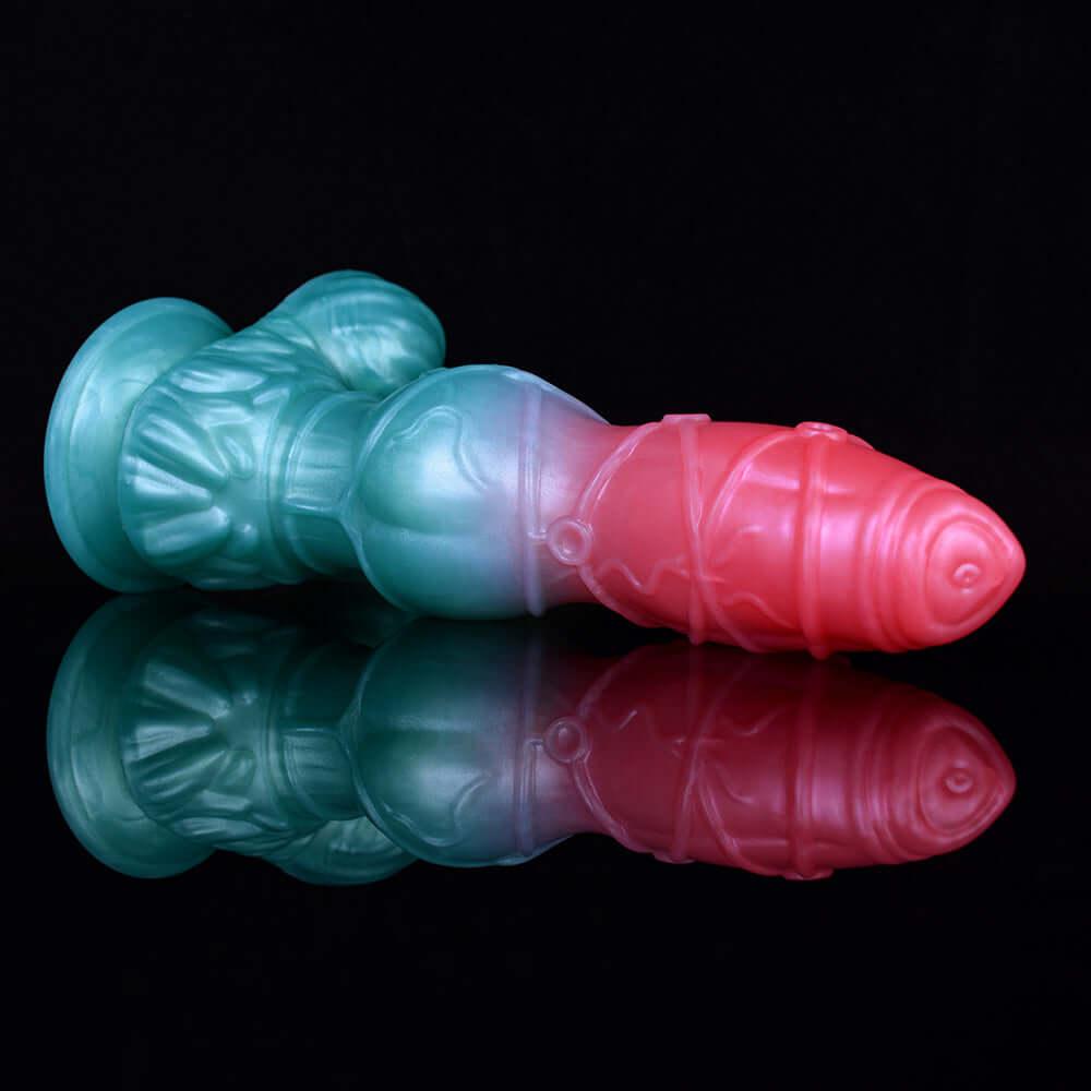 👽 Lucien Knotted Dog Dildo – 9.4” Platinum Silicone Fantasy Toy - BeastGasm