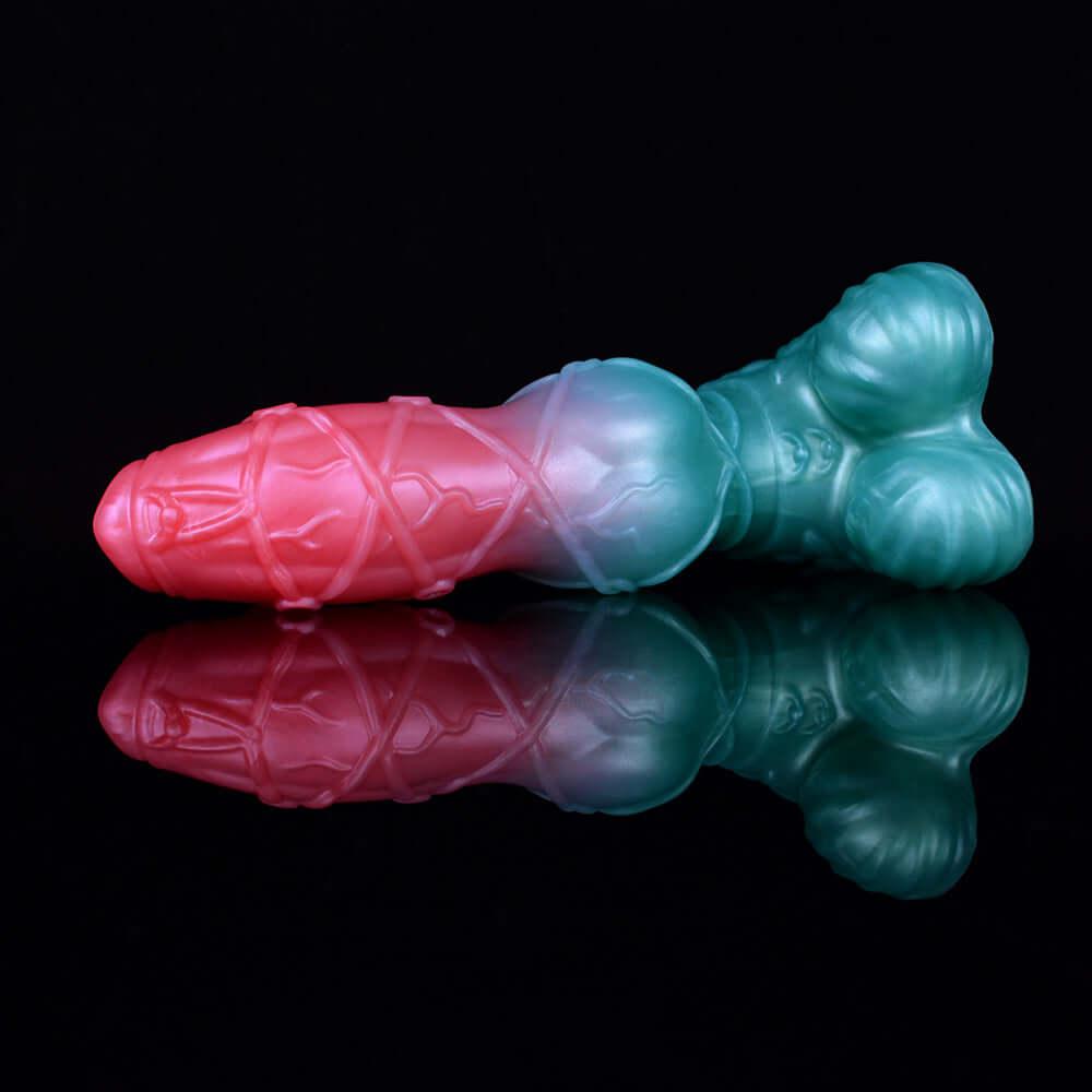 👽 Lucien Knotted Dog Dildo – 9.4” Platinum Silicone Fantasy Toy - BeastGasm