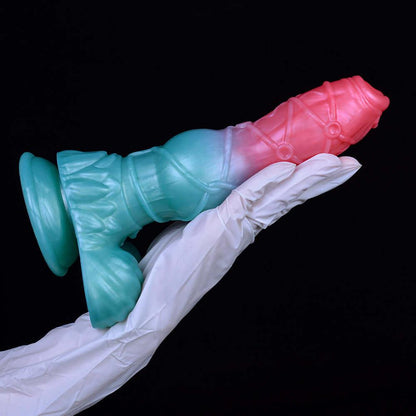 👽 Lucien Knotted Dog Dildo – 9.4” Platinum Silicone Fantasy Toy - BeastGasm