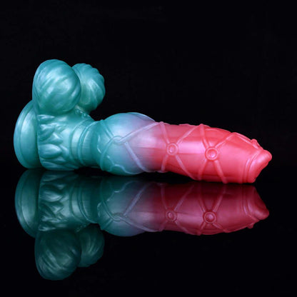 👽 Lucien Knotted Dog Dildo – 9.4” Platinum Silicone Fantasy Toy - BeastGasm