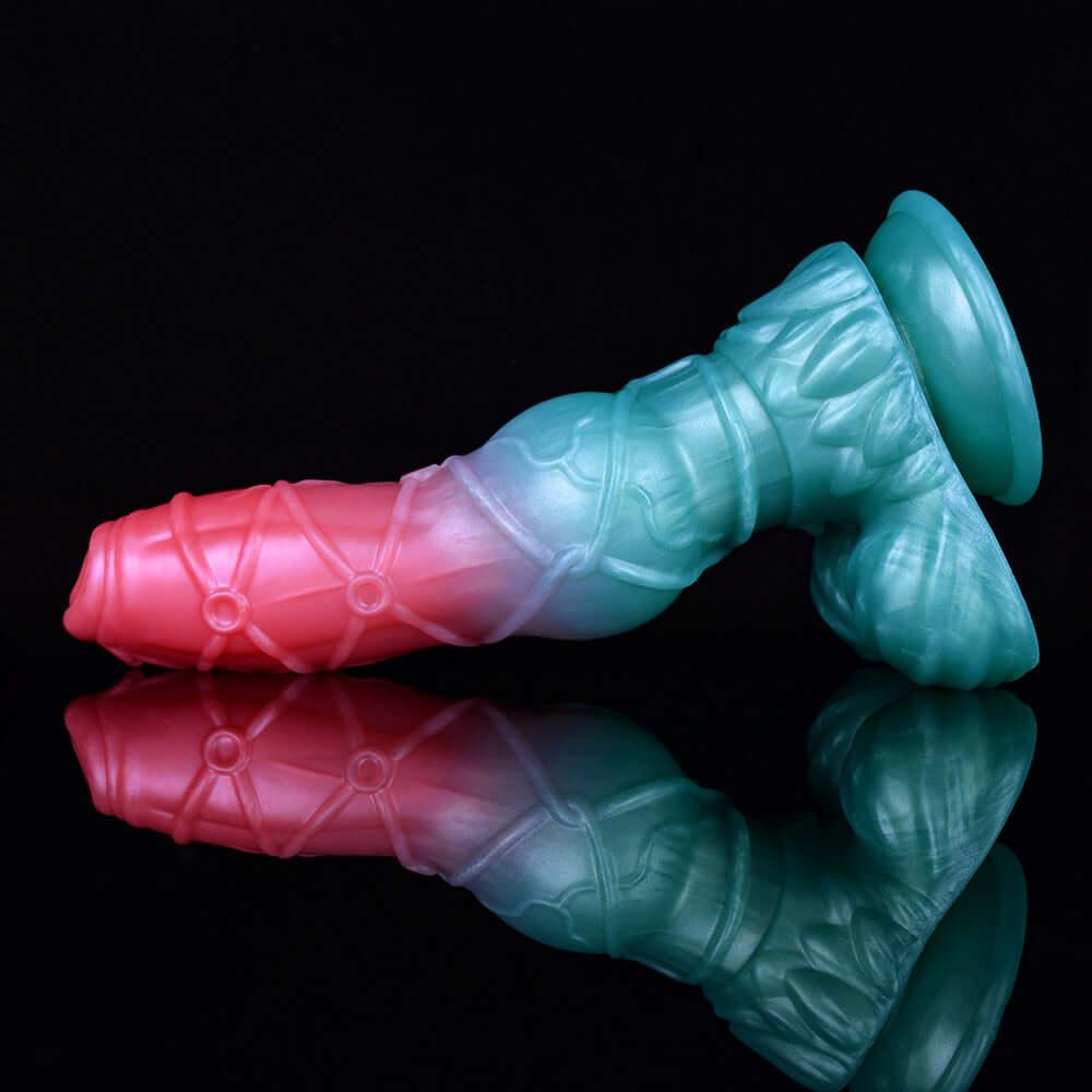 👽 Lucien Knotted Dog Dildo – 9.4” Platinum Silicone Fantasy Toy - BeastGasm