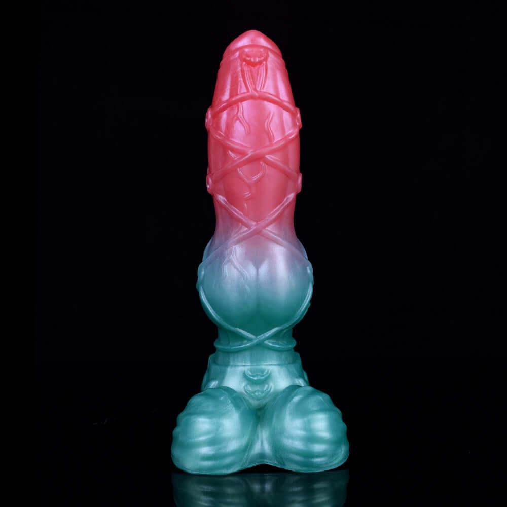 👽 Lucien Knotted Dog Dildo – 9.4” Platinum Silicone Fantasy Toy - BeastGasm
