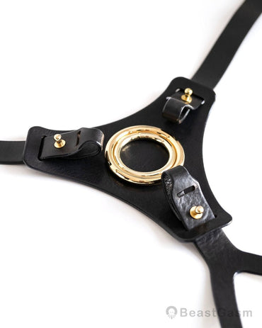 Luxury Female Strap On Harness with Dildo （Without dildos） - Black - BeastGasm