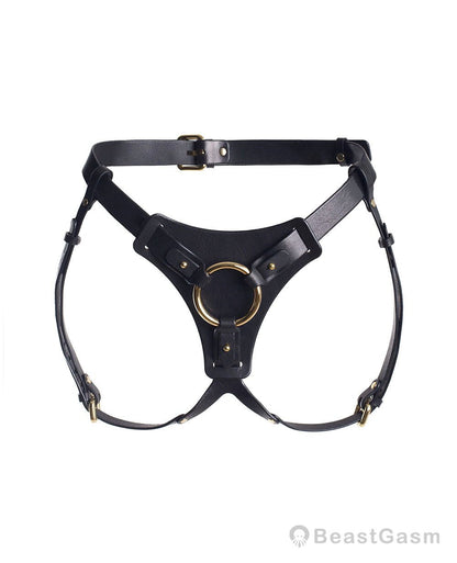 Luxury Female Strap On Harness with Dildo （Without dildos） - Black - BeastGasm