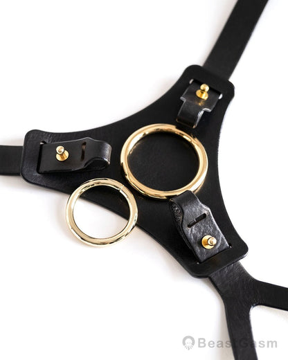 Luxury Female Strap On Harness with Dildo （Without dildos） - Black - BeastGasm