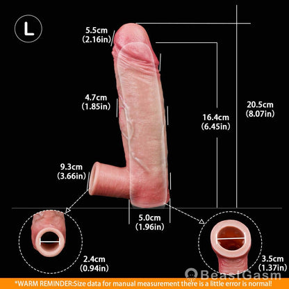 💎 Marnov Muscle-Flex Platinum Silicone Cock Sleeve - BeastGasm