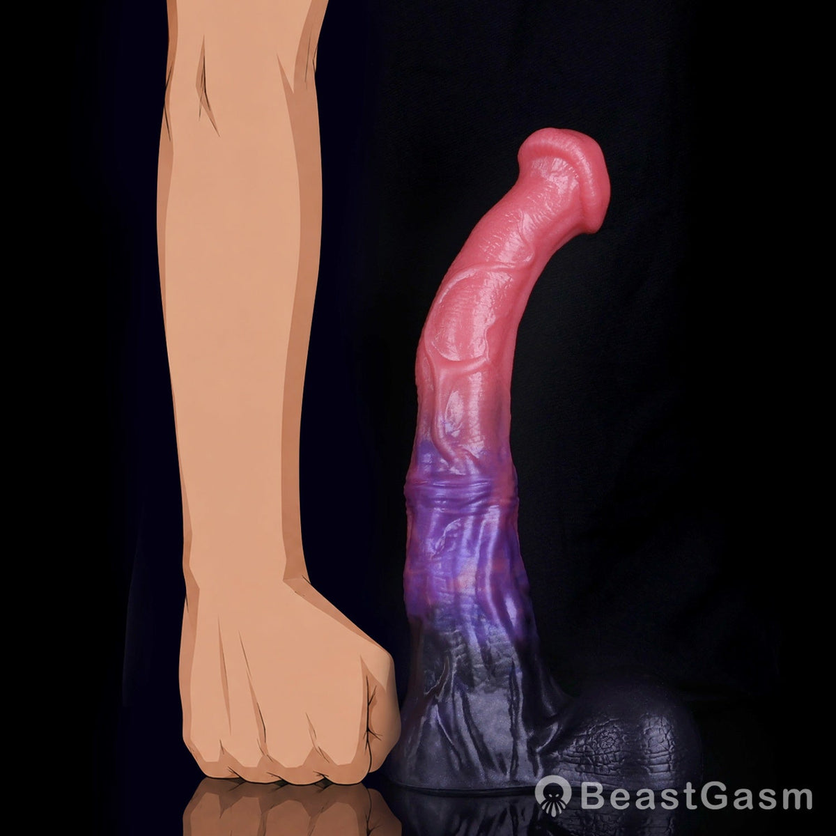🫎 Obsidian Flame Stallion Horse Dildo Suction Cup Silicone - BeastGasm