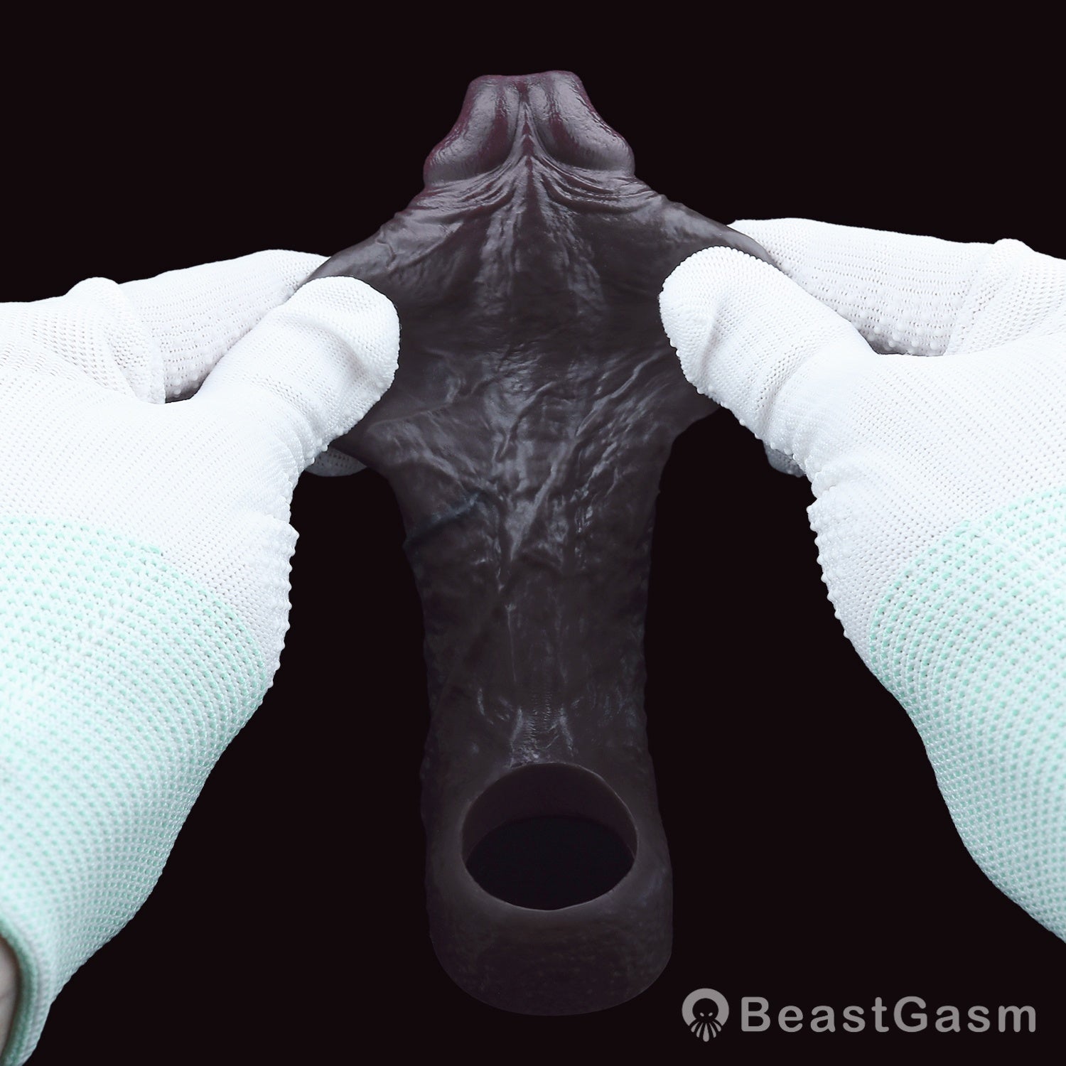 Obsidian Rift 👑 Open Crown Sleeve – Primal Textured Liquid Silicone - BeastGasm