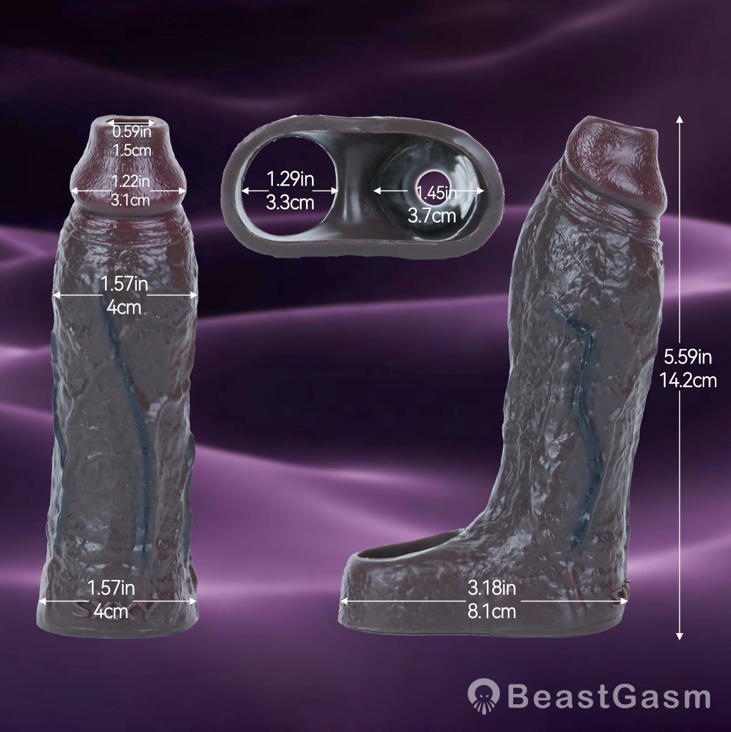 Obsidian Rift 👑 Open Crown Sleeve – Primal Textured Liquid Silicone - BeastGasm