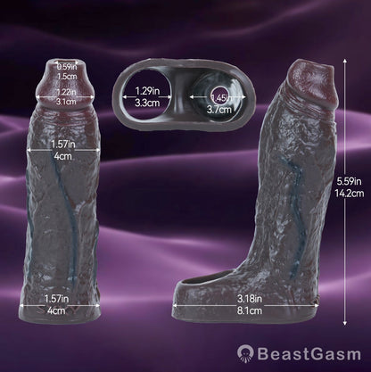 Obsidian Rift 👑 Open Crown Sleeve – Primal Textured Liquid Silicone - BeastGasm