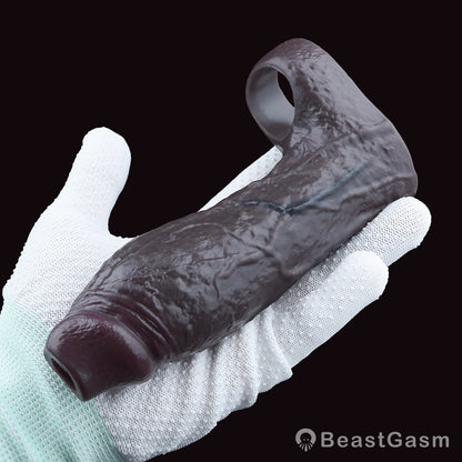 Obsidian Rift 👑 Open Crown Sleeve – Primal Textured Liquid Silicone - BeastGasm