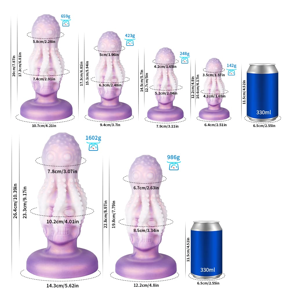 Octopus Skull Gradient Purple Butt Plug – Intense Pleasure - BeastGasm