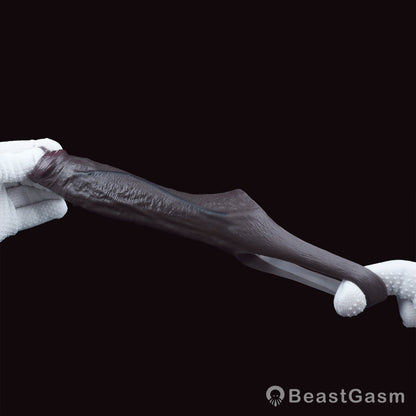 Open - End Penis Sleeve 🖤 Shadow Pulse – Sensory Control Silicone - BeastGasm