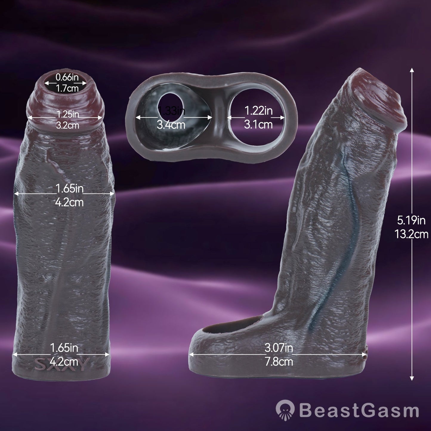 Open - End Penis Sleeve 🖤 Shadow Pulse – Sensory Control Silicone - BeastGasm