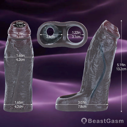 Open - End Penis Sleeve 🖤 Shadow Pulse – Sensory Control Silicone - BeastGasm