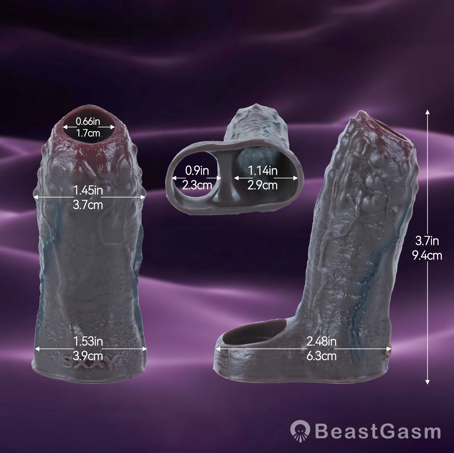 Open Tip Penis Sleeve ✨ Abyss Touch – Dotted Sensory Silicone - BeastGasm