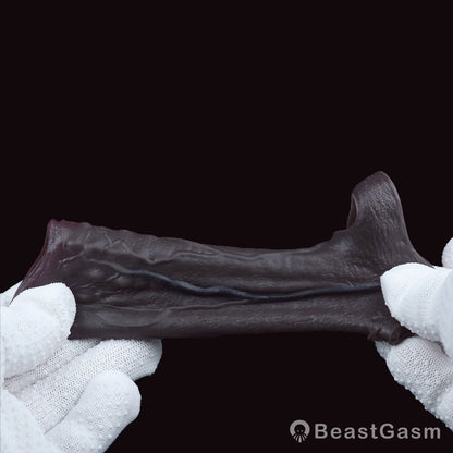 Open Tip Penis Sleeve ✨ Abyss Touch – Dotted Sensory Silicone - BeastGasm