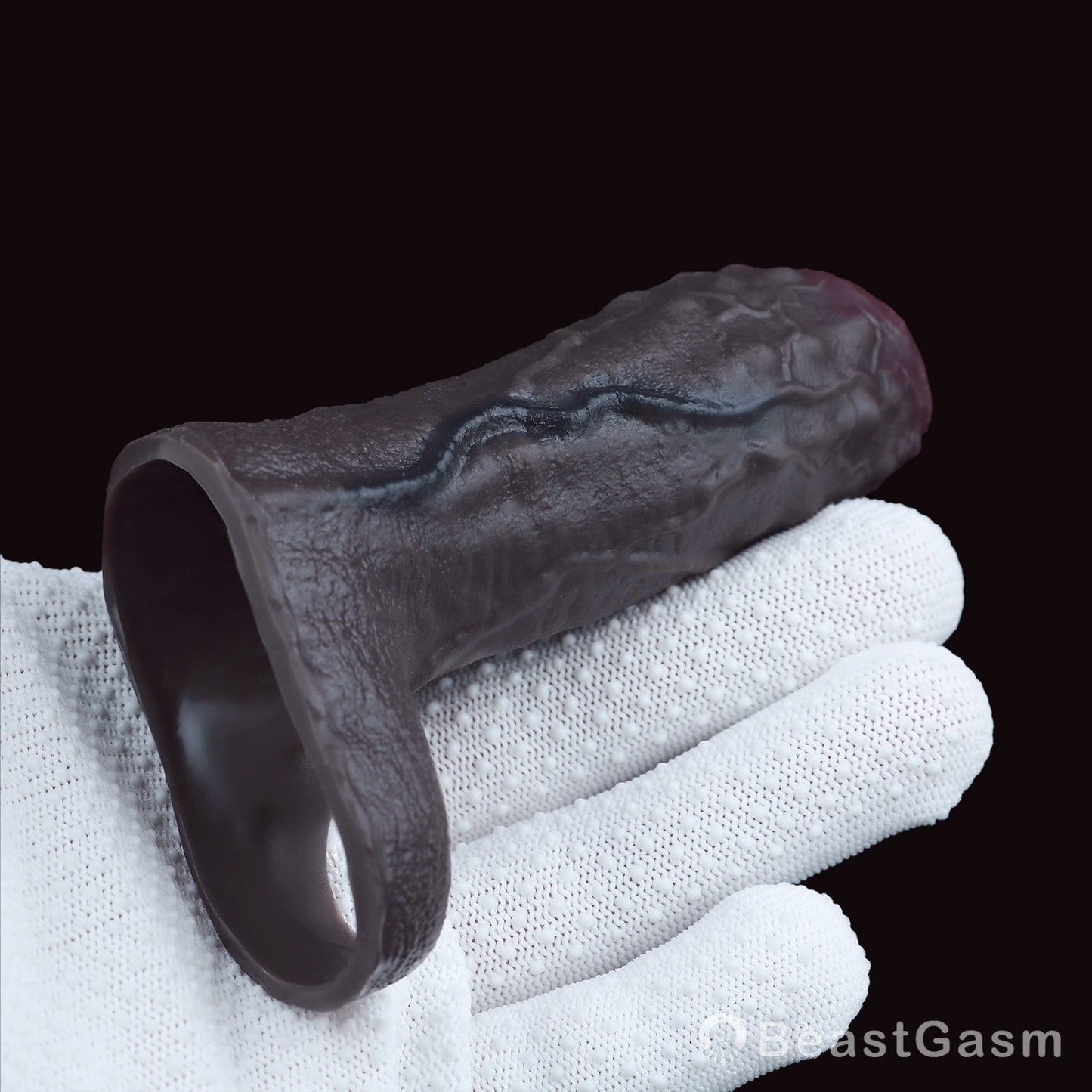 Open Tip Penis Sleeve ✨ Abyss Touch – Dotted Sensory Silicone - BeastGasm