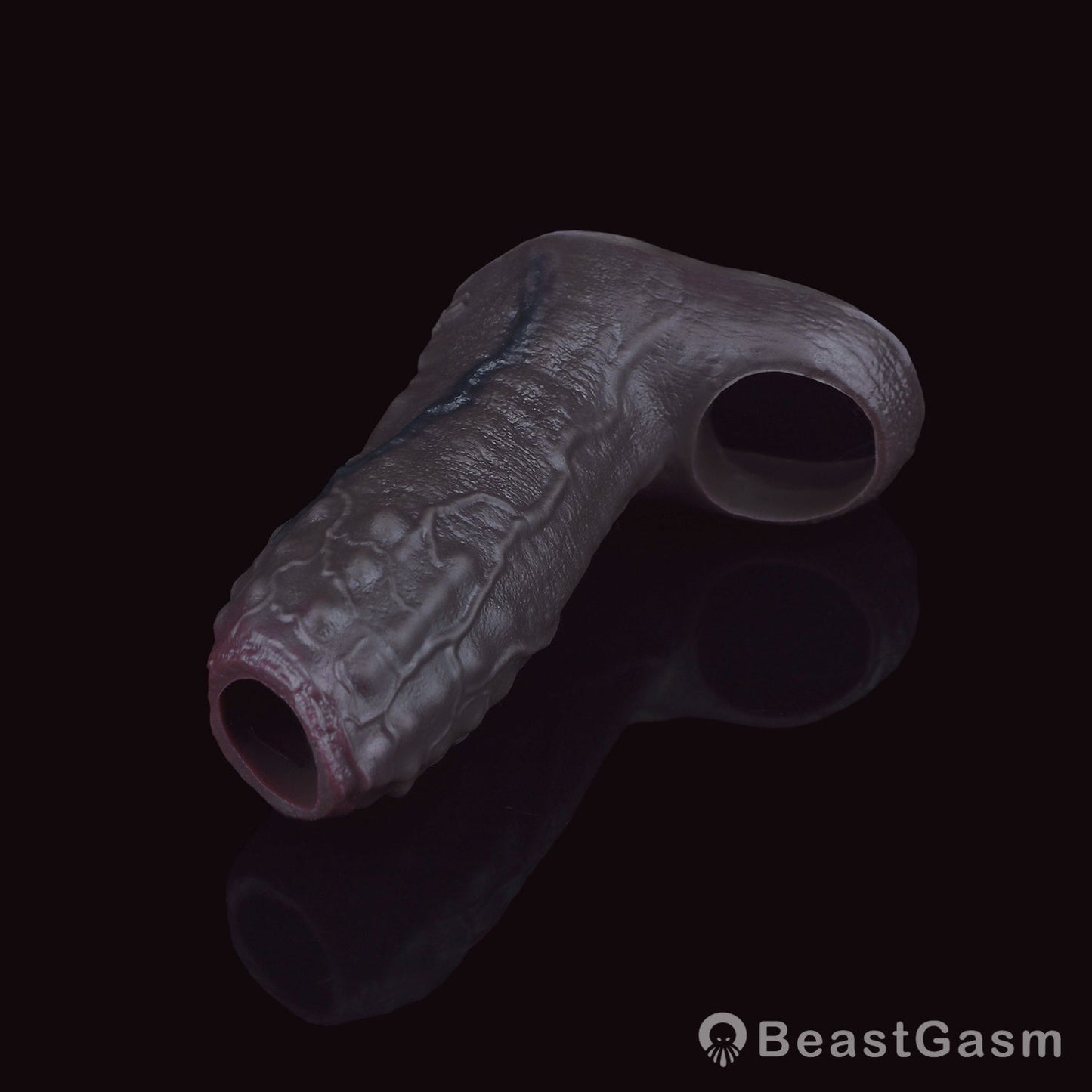 Open Tip Penis Sleeve ✨ Abyss Touch – Dotted Sensory Silicone - BeastGasm