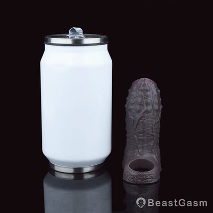 Open Tip Penis Sleeve ✨ Abyss Touch – Dotted Sensory Silicone - BeastGasm