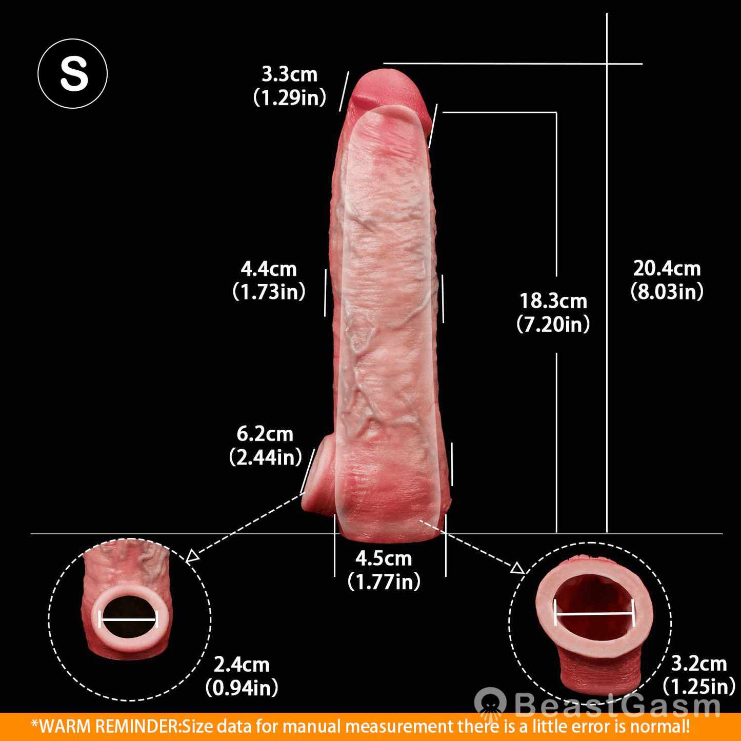 🦁 Osho Muscle-Flex Platinum Silicone Cock Sleeve - BeastGasm