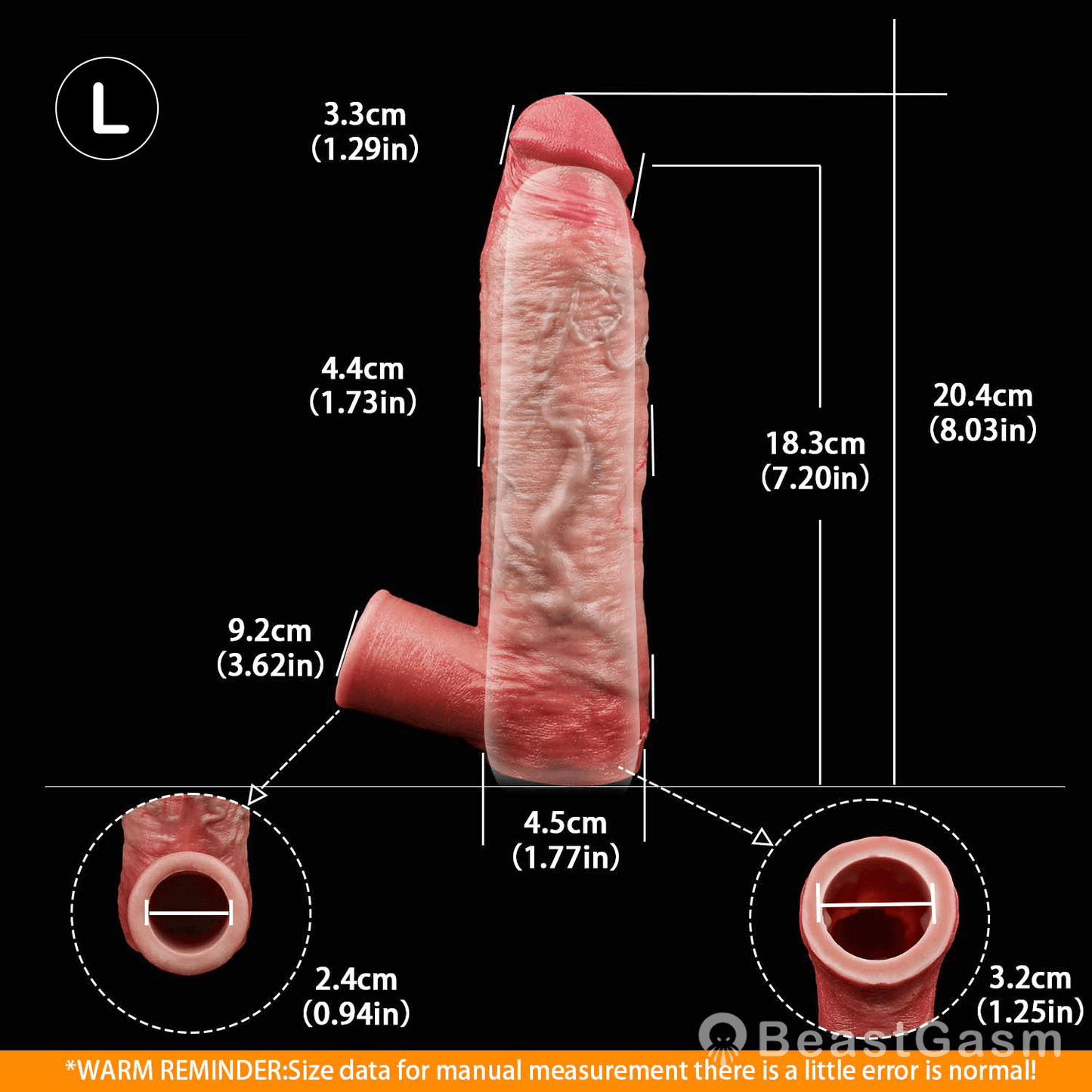 🦁 Osho Muscle-Flex Platinum Silicone Cock Sleeve - BeastGasm