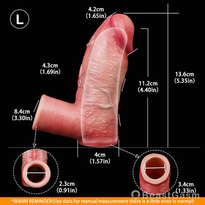 🦁 Oxence Realistic Cock Sleeve | Dual-Channel Stamina Lock - BeastGasm