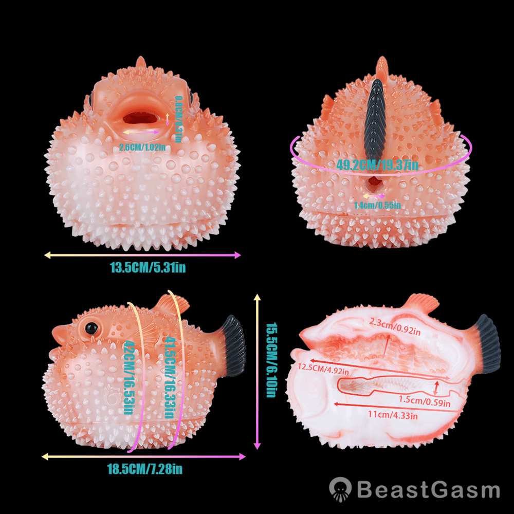 Pearl Puffer Pocket Pussy – Adorable Dual-Channel Male Toy - BeastGasm