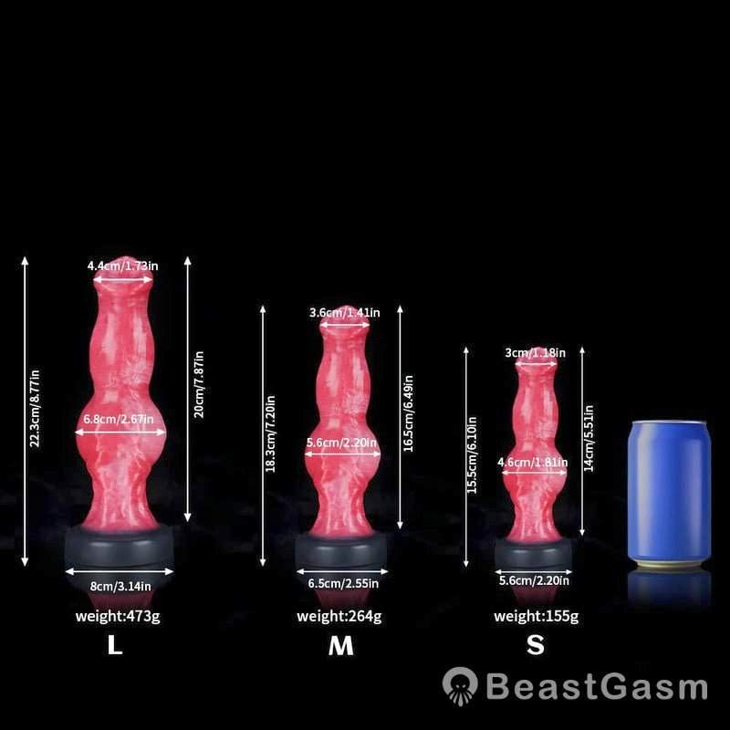 🐶 Pink Dog Dildo with Suction Cup for Hands - Free Fun - BeastGasm