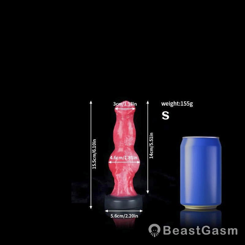 🐶 Pink Dog Dildo with Suction Cup for Hands - Free Fun - BeastGasm