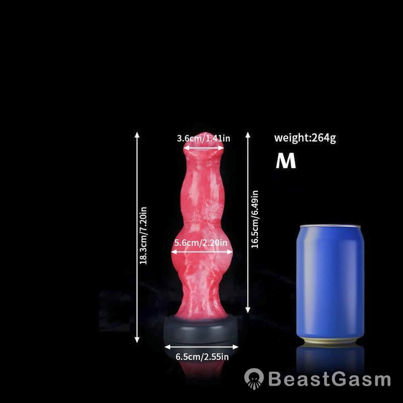 🐶 Pink Dog Dildo with Suction Cup for Hands - Free Fun - BeastGasm