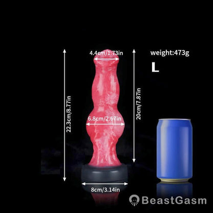 🐶 Pink Dog Dildo with Suction Cup for Hands - Free Fun - BeastGasm