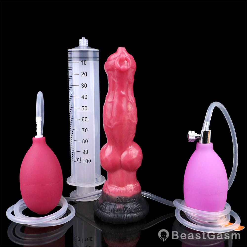 Primal Canine Inflatable Dildo 💦 Submission & Expansion Play - BeastGasm