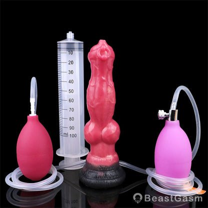 Primal Canine Inflatable Dildo 💦 Submission & Expansion Play - BeastGasm