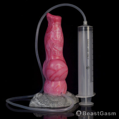 Punch Pink Ejaculating Dog Dildo – Knot Fantasy for Deep Pleasure - BeastGasm